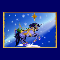 Bright Christmas Unicorn Poster posters