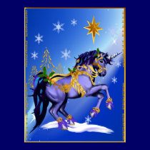 Bright Christmas Unicorn Poster posters