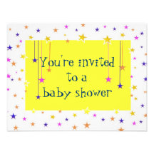 Bright Colors Baby Shower Custom Invitations