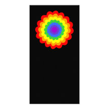 Bright colourful flower in rainbow colours. photo card