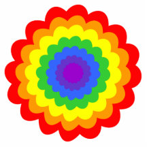 Bright colourful flower in rainbow colours. photo cutout