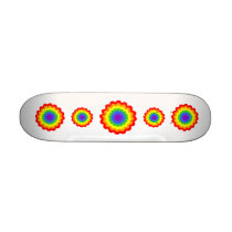 Bright colourful flower in rainbow colours. custom skate board