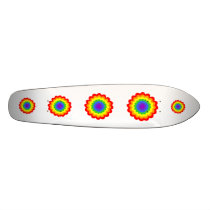 Bright colourful flower in rainbow colours. skate deck