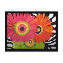 Bright & Colourful Gerbera Daisies Postcard