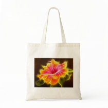 Bright Colourful Hibiscus Flower Canvas Bag