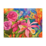 Bright Colourful Silk Flower Garden Note