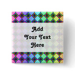 Bright Colourful Stained Glass Style Pattern. Buttons