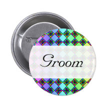 Bright Colourful Stained Glass Style Pattern. Button