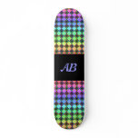 Bright Colourful Stained Glass Style Pattern Custo skateboards