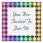 Bright Colourful Stained Glass Style Pattern. Custom Invitations