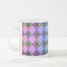 Bright Colourful Stained Glass Style Pattern. Mugs