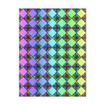 Bright Colourful Stained Glass Style Pattern. Postcard