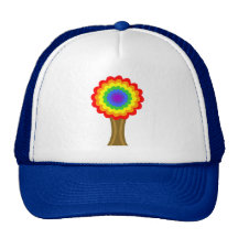 Bright Colourful Tree in Rainbow Colours. Hats