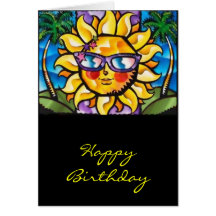 Bright & Colourful Tropical Sun & Palms Cards