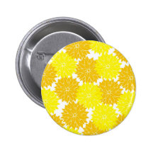 Bright Colourful Yellow Flower Blossoms Floral Pin