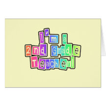 Bright Colours 2nd Grade Teacher Greeting Card