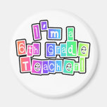 Bright Colours 6th Grade Teacher Magnet