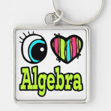 Bright Eye Heart I Love Algebra Keychains