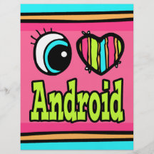 Bright Eye Heart I Love Android Flyer