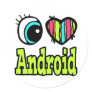 Bright Eye Heart I Love Android Sticker