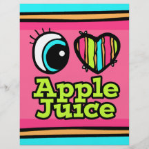 Bright Eye Heart I Love Apple Juice Personalized Flyer