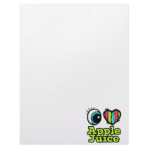 Bright Eye Heart I Love Apple Juice Custom Letterhead