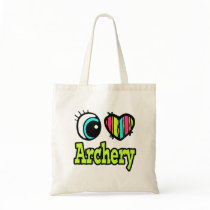 Bright Eye Heart I Love Archery Canvas Bag