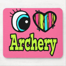 Bright Eye Heart I Love Archery Mouse Pad