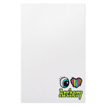 Bright Eye Heart I Love Archery Customized Stationery