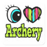 Bright Eye Heart I Love Archery Stickers