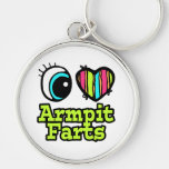 Bright Eye Heart I Love Armpit Farts Key Chain