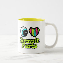 Bright Eye Heart I Love Armpit Farts Mugs