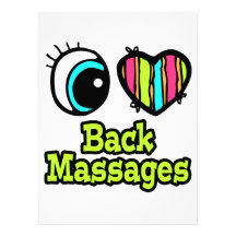 Bright Eye Heart I Love Back Massages Custom Announcements