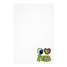 Bright Eye Heart I Love Bacon and Eggs Personalized Stationery