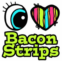 Bright Eye Heart I Love Bacon Strips Acrylic Cut Outs