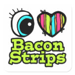 Bright Eye Heart I Love Bacon Strips stickers