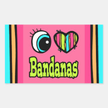Bright Eye Heart I Love Bandanas Stickers