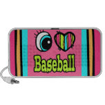 Bright Eye Heart I Love Baseball Travel Speakers