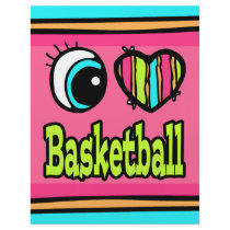 Bright Eye Heart I Love Basketball Custom Flyer