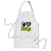 Bright Eye Heart I Love BBQs Aprons