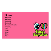 Bright Eye Heart I Love Being a Babysitter Business Card