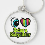 Bright Eye Heart I Love Being a Babysitter Key Chain