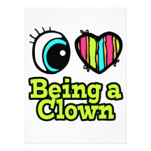 Bright Eye Heart I Love Being a Clown Custom Invites