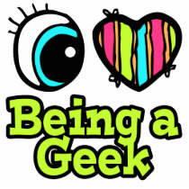 Bright Eye Heart I Love Being a Geek Cut Outs