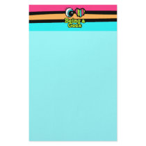 Bright Eye Heart I Love Being a Geek Customized Stationery