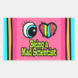 Bright Eye Heart I Love Being a Mad Scientist Rectangle Stickers