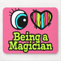 Bright Eye Heart I Love Being a Magician Mousepad
