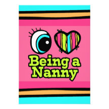 Bright Eye Heart I Love Being a Nanny Custom Invites