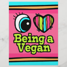 Bright Eye Heart I Love Being a Vegan Full Color Flyer
