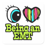 Bright Eye Heart I Love Being an EMT Sticker